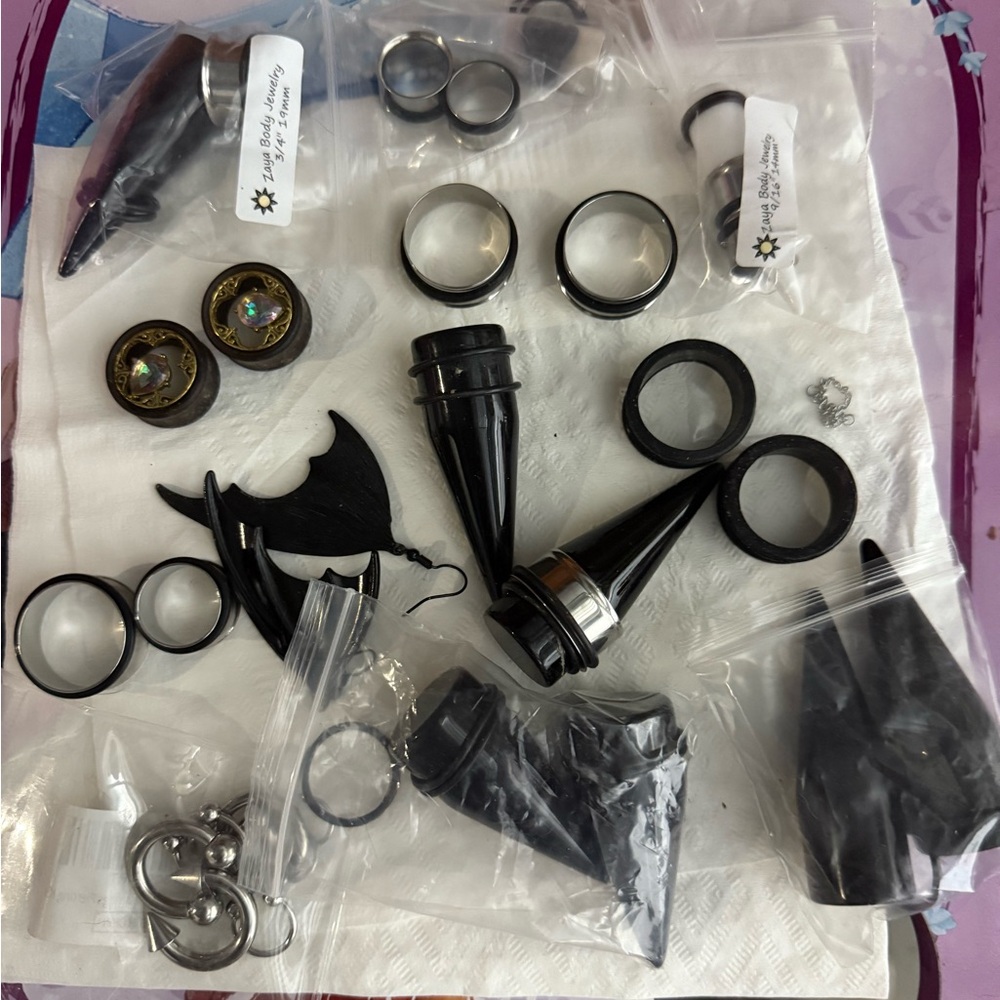 Black and Silver Body Jewelry Set